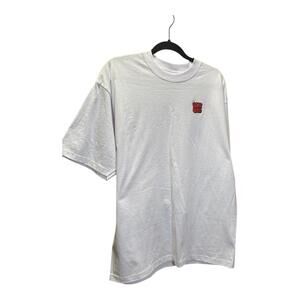 Empyre White Cotton T-Shirt with Red Embroidered Logo XL